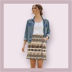 Harris/Wallace Wool Blend Southwestern Wrap Skirt